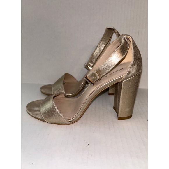 Pelle Moda size 7M 4” block heel Gold sandal - Picture 3 of 12